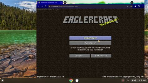 Download eaglercraft  Name your world and select Continue